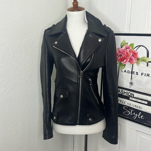 Jackets & Blazers - Gorgeous Black Soft Italian Leather Moto Jacket Size S